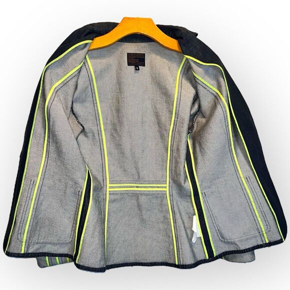 DKNY Womens Denim Jacket Selvedge Hi-Vis Trim Urban Denim Office Wear - Picture 9 of 15